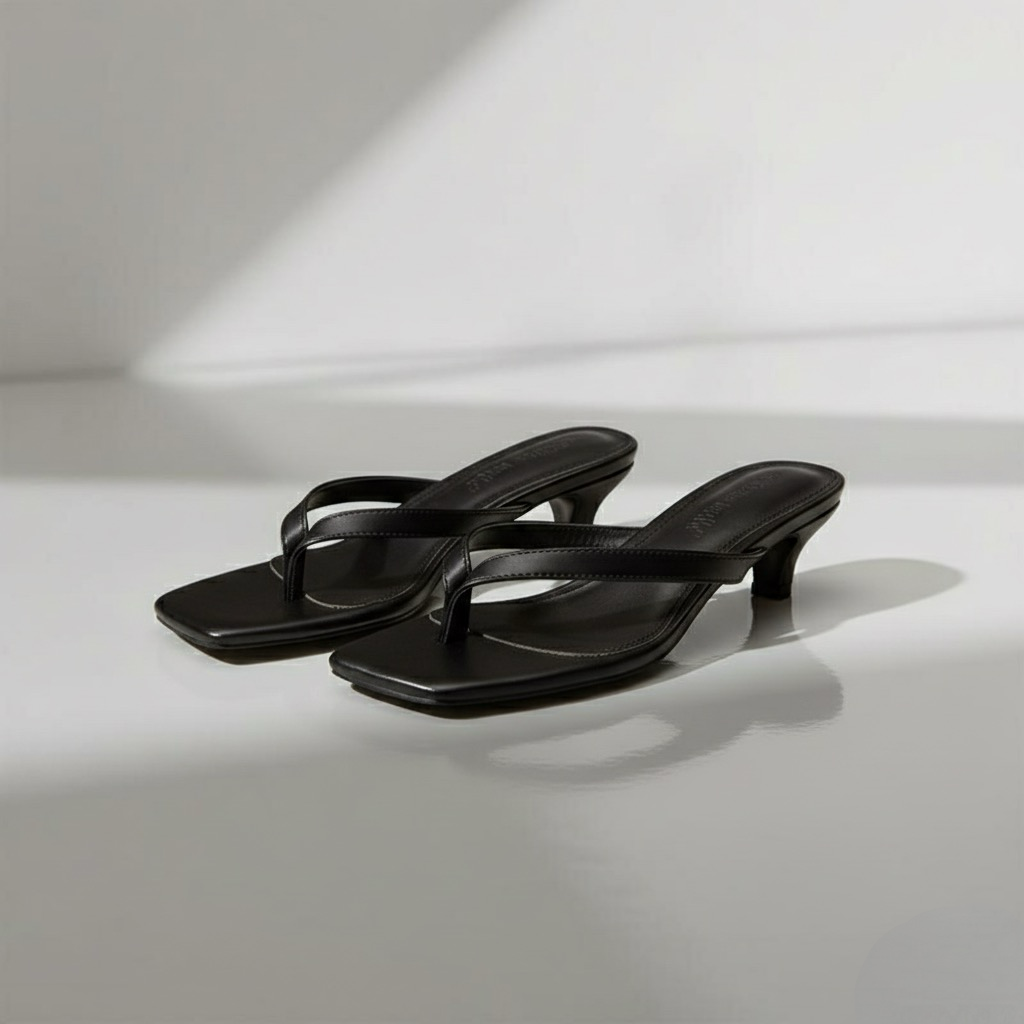 Thong Song heeled sandal in Black