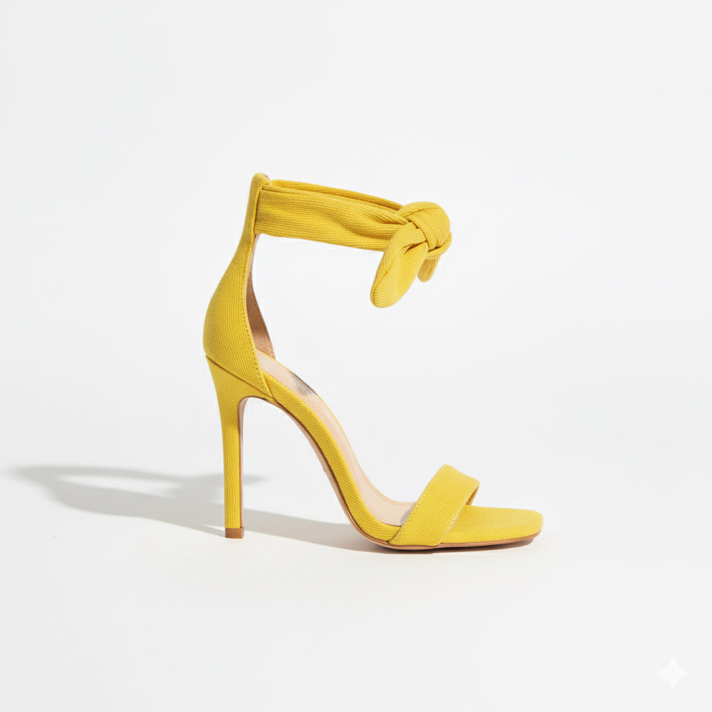 Ankle Tie Stiletto in Yellow