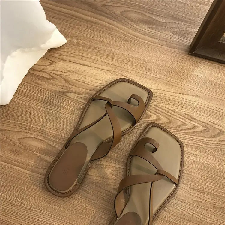 Sandals slip on slide thongs flip flops brown jesus sandals footwear strappy casual day wear