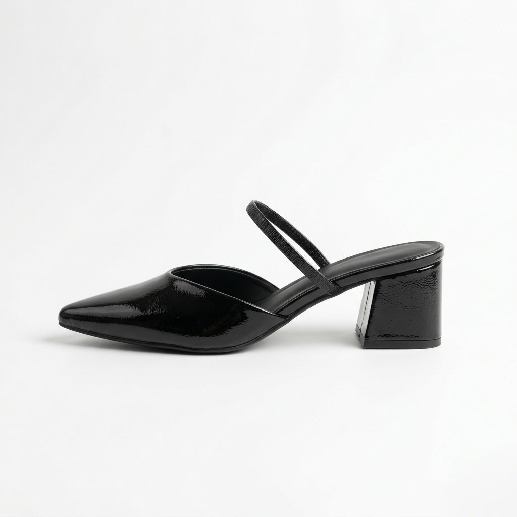 Hey Boo - Pointed Toe Block Heel Mule