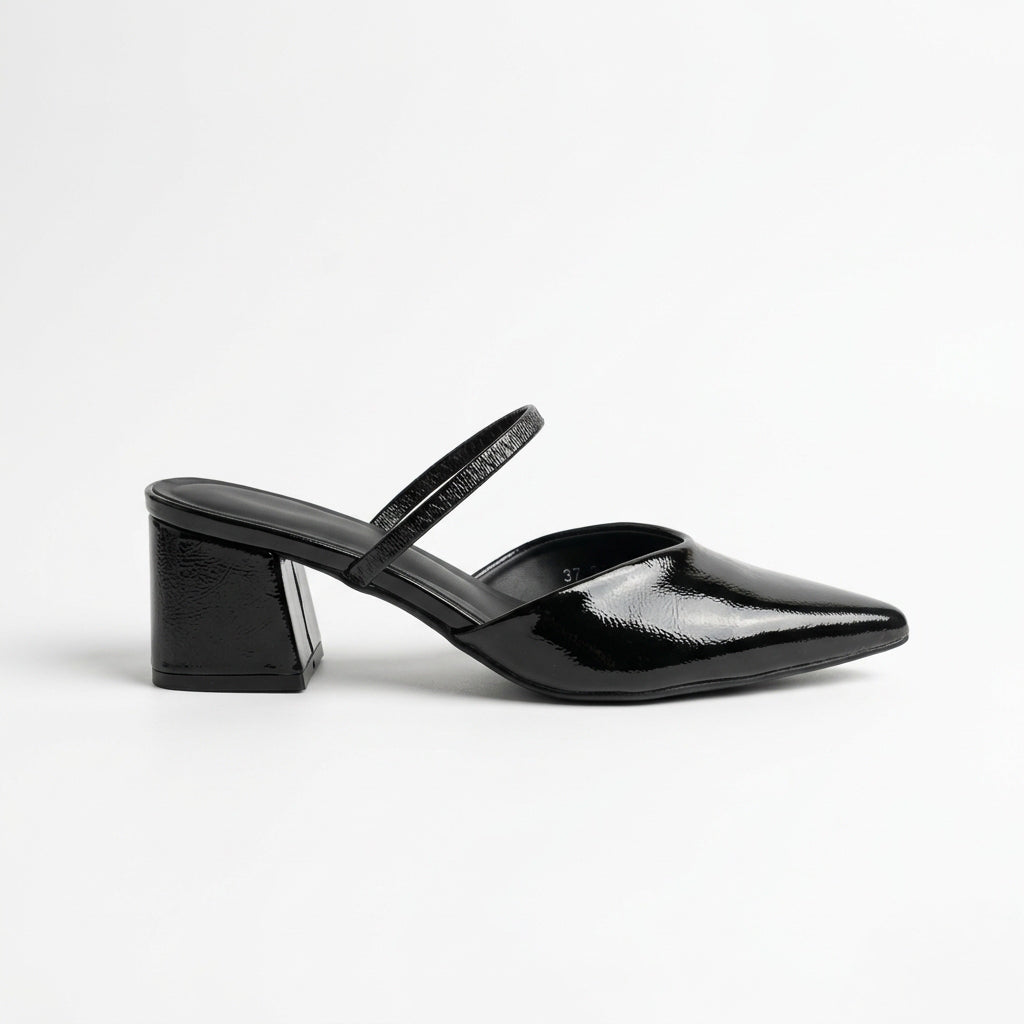 Hey Boo - Pointed Toe Block Heel Mule