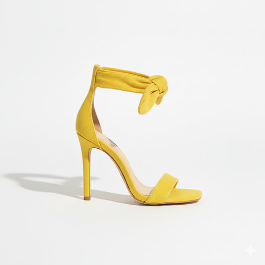 Ankle Tie Stiletto in Yellow