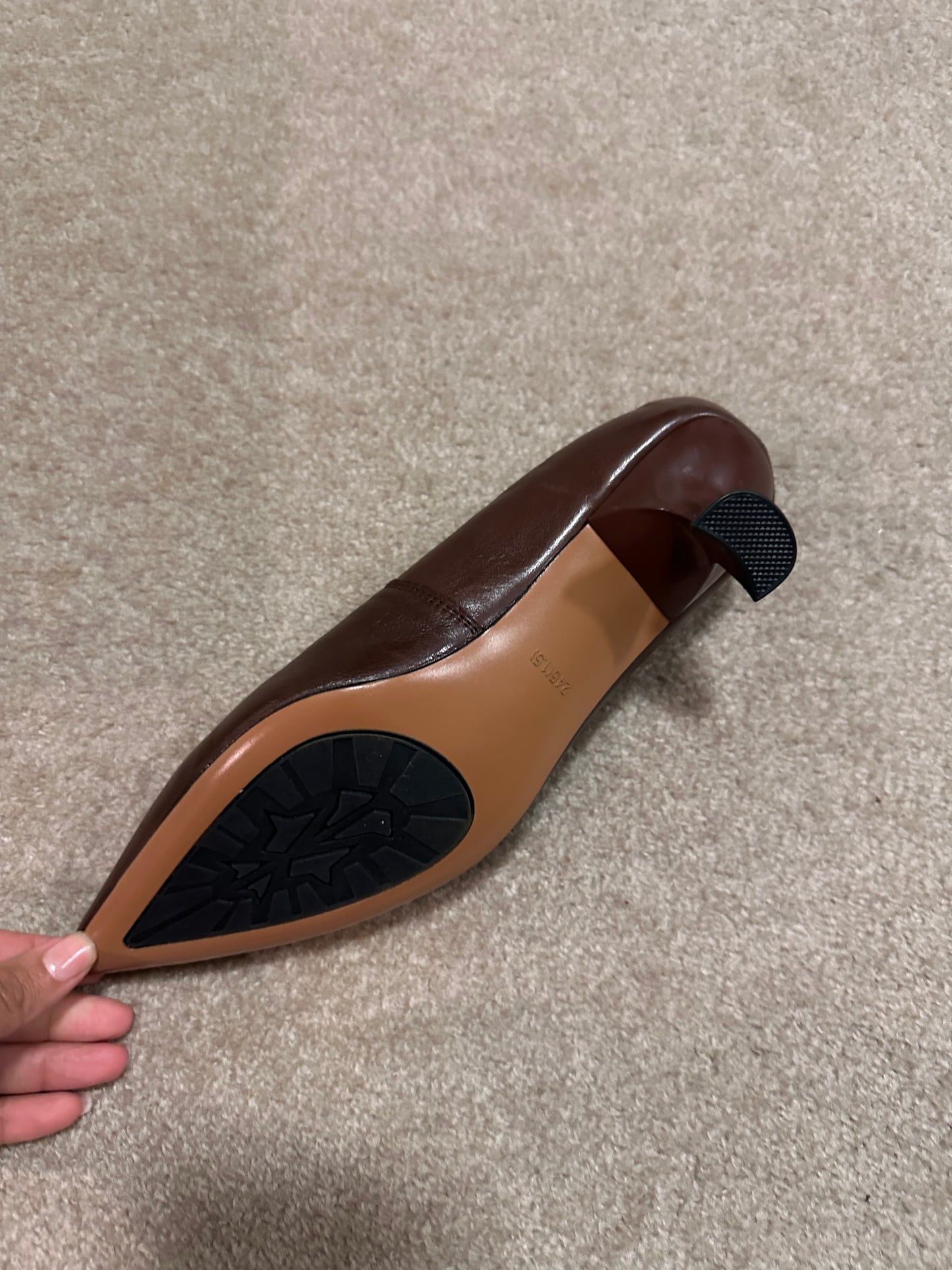 Yes Ma'am High Vamp Pump Heel in brown leather