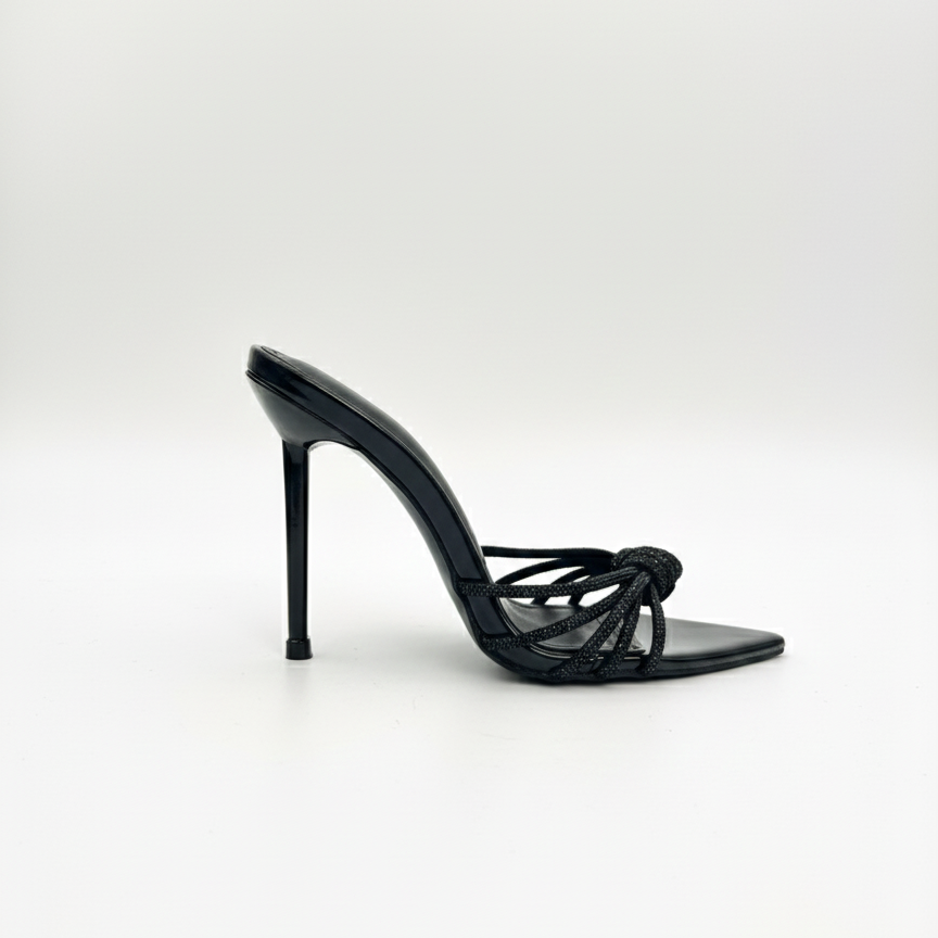 Fashion Killa Heeled Sandal Mule in Black