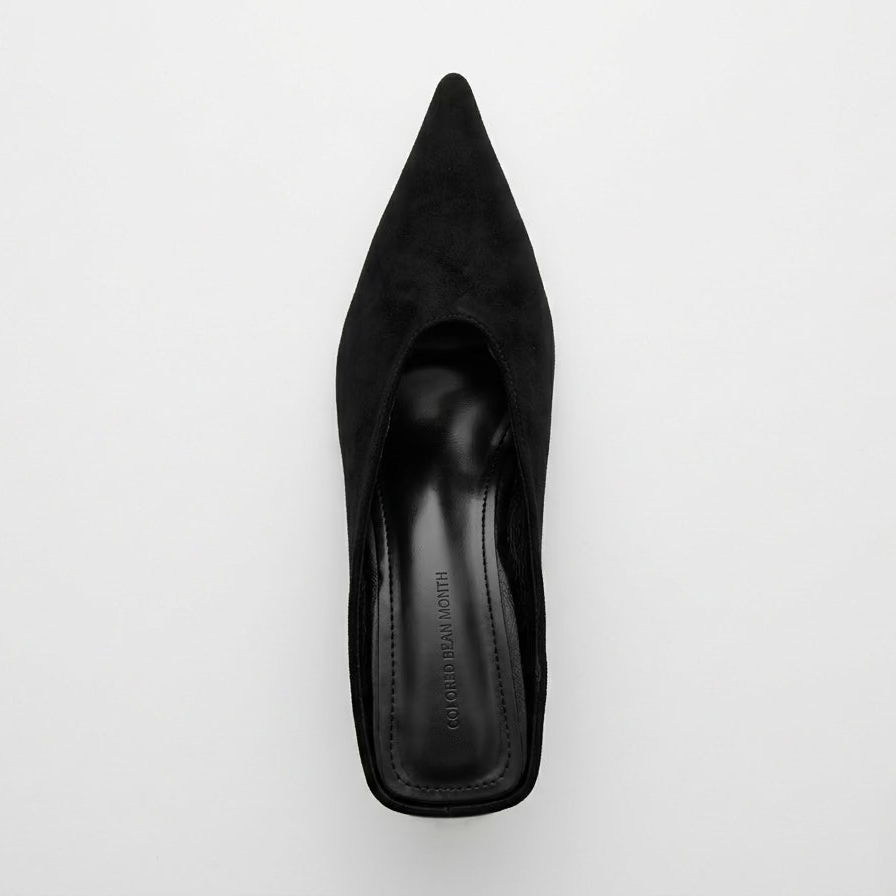 Black pointed toe wedge mule heel for women – Lil Baddie by Sunset Park Shoes