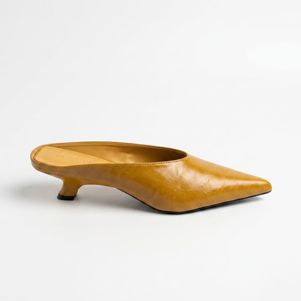 Mimi Kitten Mule in yellow