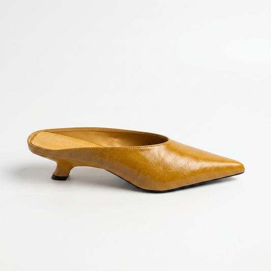 Mimi Kitten Mule in yellow