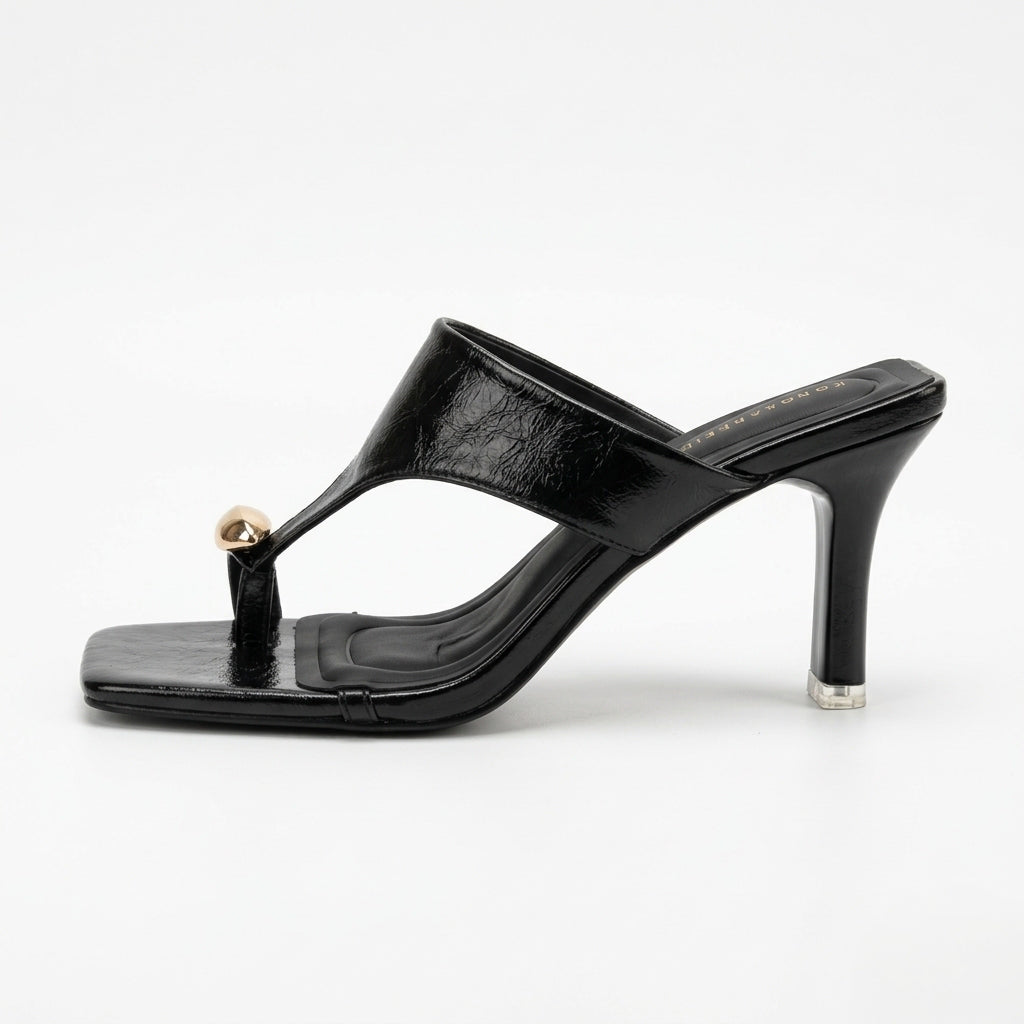 Miss Braxton - Square Toe Thong Heel