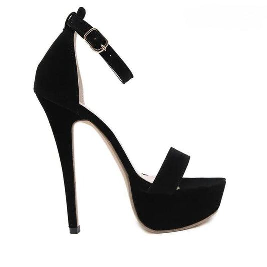 Black heels clubbing event high six inch 6 inches strappy strap platform going out evening cocktail party dancing shoes ladies footwear stiletto