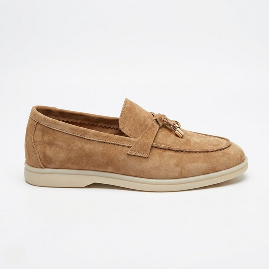 The Hamptons suede loafer in beige