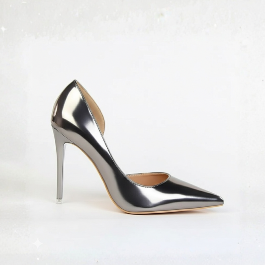 Gun Metal Grey Metallic Pumps